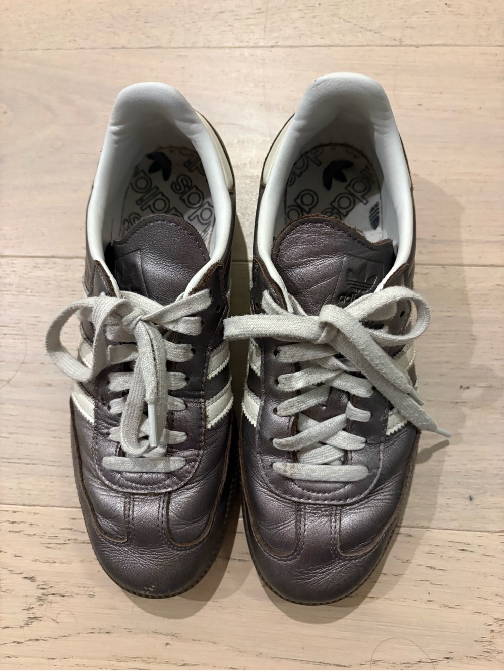 Women’s adidas sambas gunmetal/dark silver metallic leather